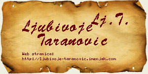 Ljubivoje Taranović vizit kartica